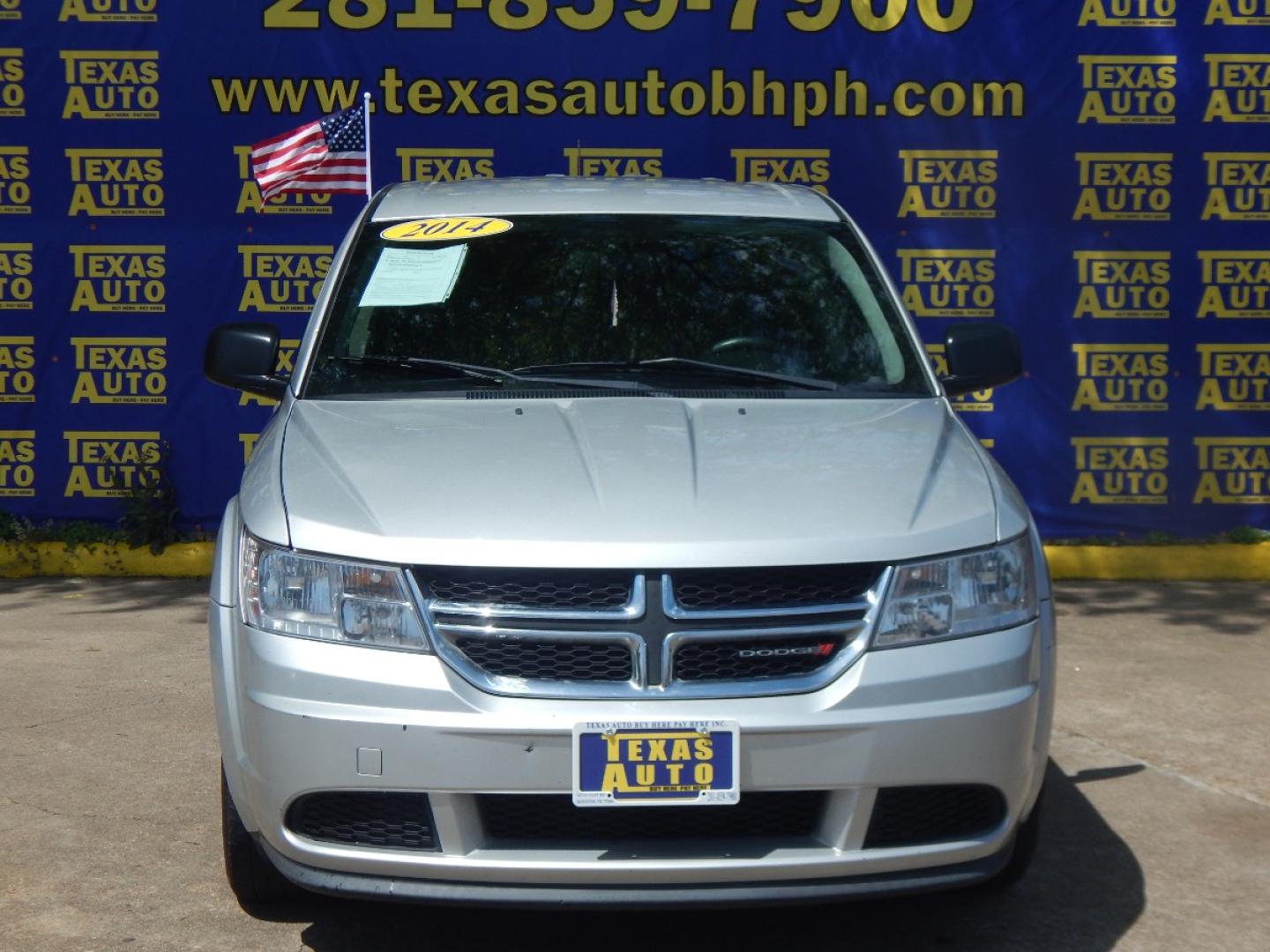 2014 GRAY Dodge Journey SE (3C4PDCAB4ET) with an 2.4L L4 DOHC 16V engine, 4-Speed Automatic transmission, located at 16710 Clay Rd., Houston, TX, 77084, (281) 859-7900, 0.000000, 0.000000 - Low Down. Low Payments. - Photo#1