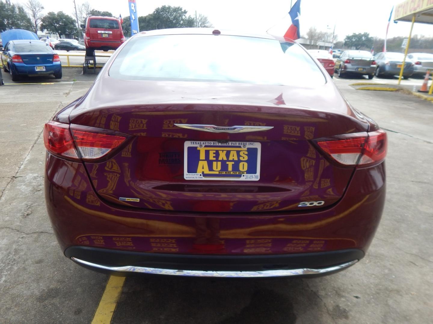 2016 RED CHRYSLER 200 Limited (1C3CCCAB2GN) with an 2.4L L4 DOHC 16V engine, 9-SPEED AUTOMATIC transmission, located at 16710 Clay Rd., Houston, TX, 77084, (281) 859-7900, 0.000000, 0.000000 - Low Donw. Low Payments. - Photo#5